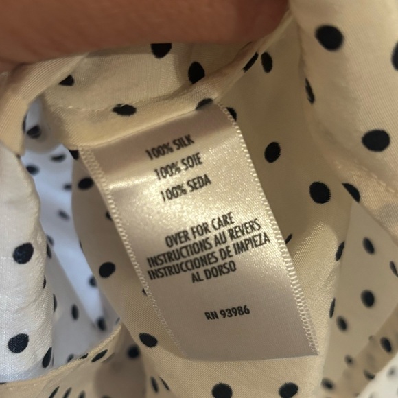 100% Silk Polka Dot Blouse - Picture 7 of 11